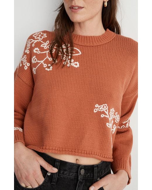 Flower embroidered discount pullover sweater madewell