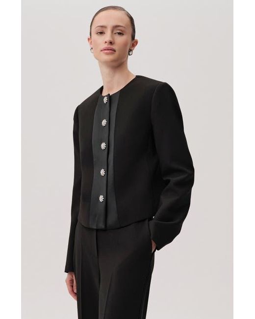 Exquise Black Aster Structured Jacket