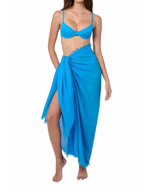 WeWoreWhat Blue Full Coverage Underwire Bikini Top