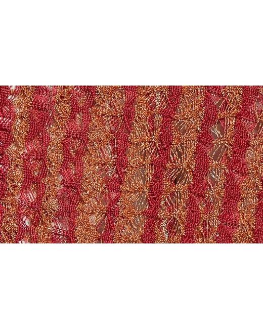 Missoni Red Open Knit Fringe Cover-Up Pareo