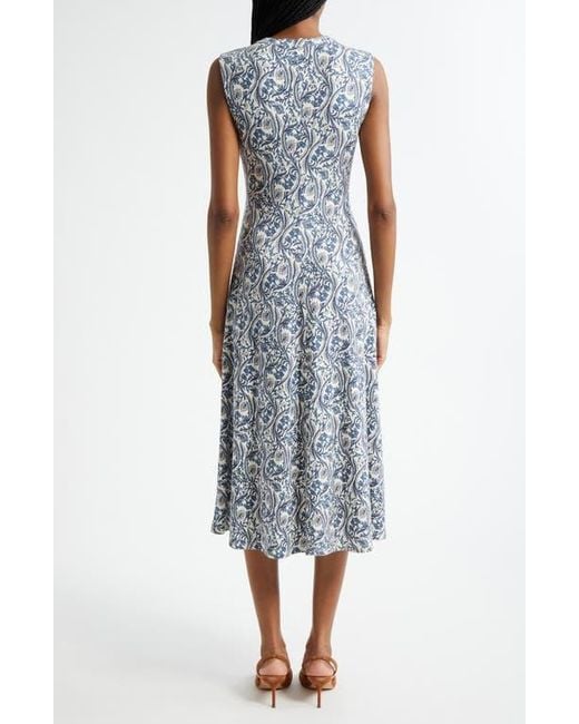 Veronica Beard Blue Gale Floral Paisley Dress