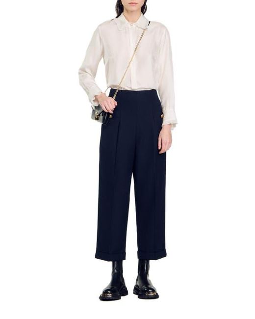 Sandro Blue Wide Legs Trousers