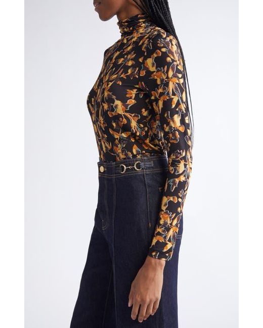 Ulla Johnson Blue Aurelia Funnel Neck Jersey Top
