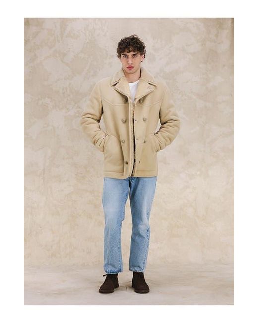 Fortela Natural Shearling Double Breasted Jacket for men