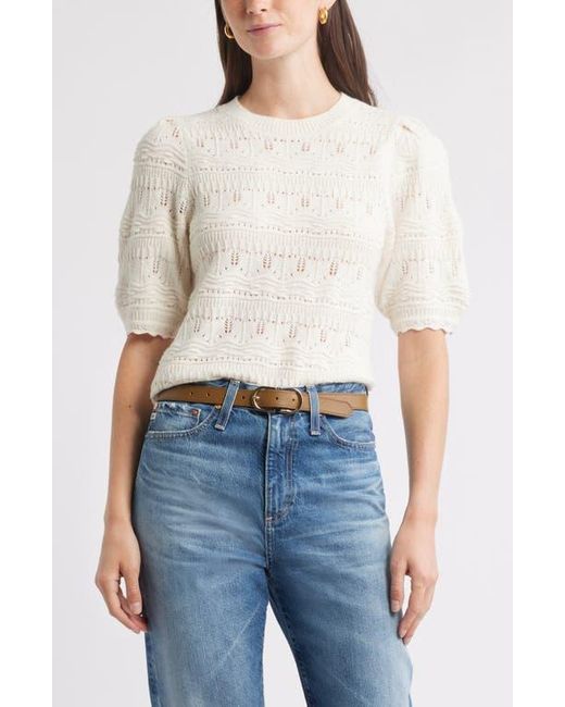 Caslon White Mixed Stitch Sweater
