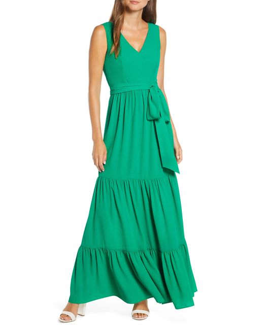 Lilly Pulitzer Green Lilly Pulitzer Maurine Tiered Maxi Dress