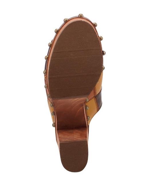 Dingo Brown Mosaic Platform Slide Sandal