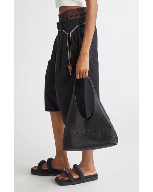 Alexander Wang Black Small Pike Leather Hobo Bag