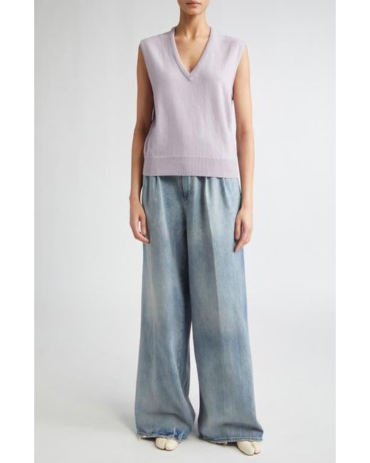 Maison Margiela Purple Virgin Wool V-Neck Sweater Vest