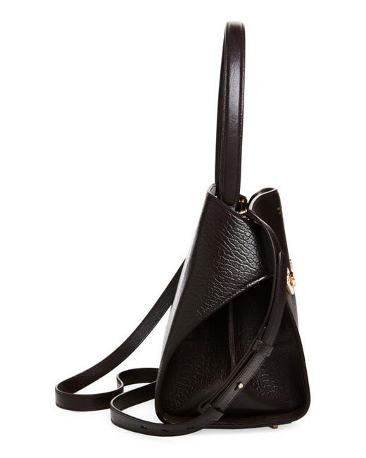 Ferragamo Black Small Hug Grained Leather Top Handle Bag