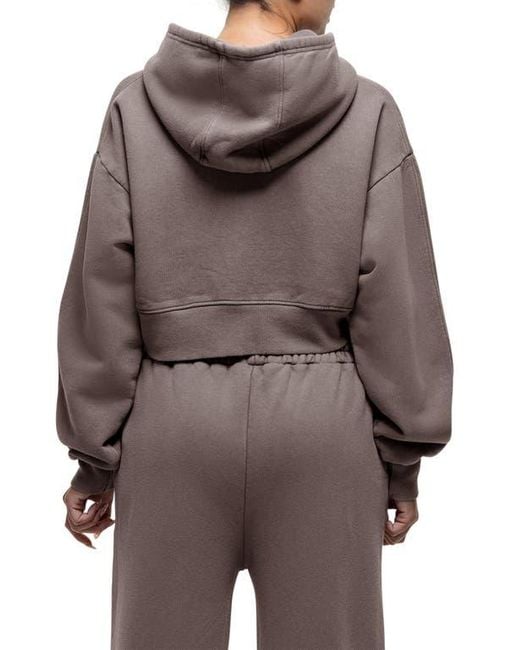 Good For Nothing Brown Vintage Taupe Crop Zip Hoodie