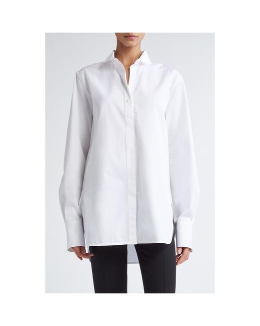 Totême  White Wingtip Collar Organic Cotton Poplin Button-Up Shirt