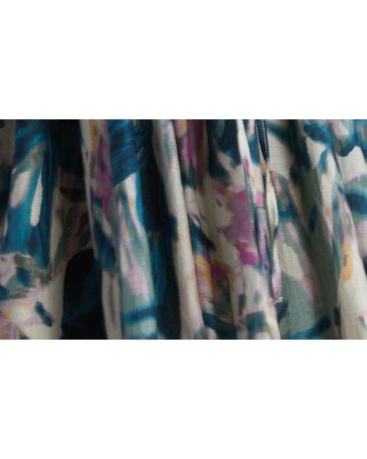 Nordstrom Multicolor Cotton & Silk Tie Waist Tiered Sundress