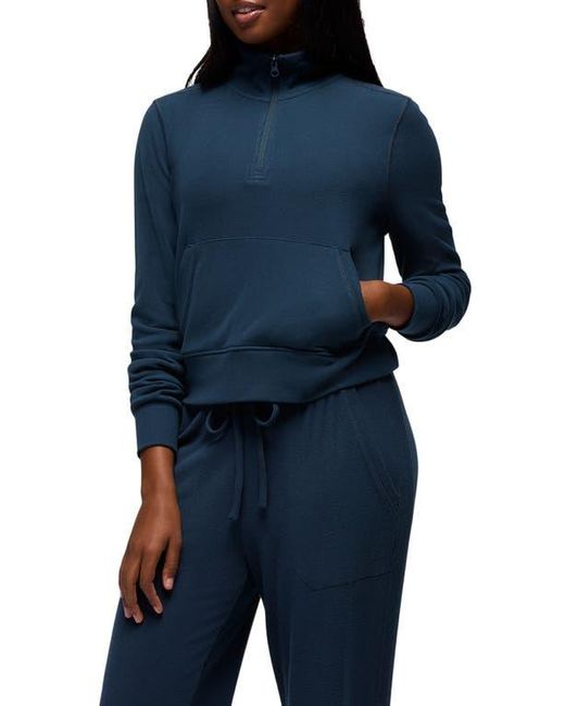 Prana Blue Willow West Crop Half-Zip Sweatshirt