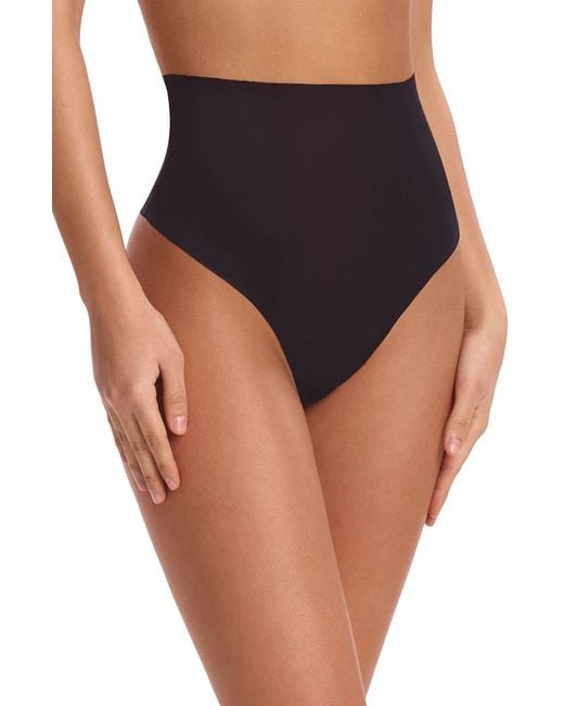 Commando Black Feather Light Control High Waist Thong