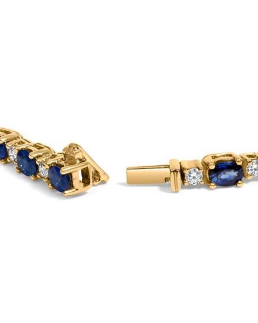Haus of Brilliance Metallic 18K 3/4 Ct Diamond & 5 1/3 Ct Sapphire Link Bracelet