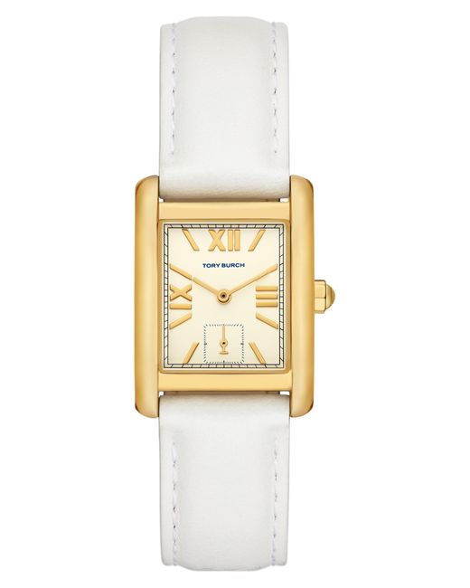 Tory Burch Metallic The Eleanor Leather Strap Watch for men