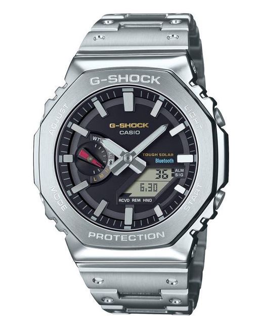 G-Shock Gray Full Metal Gm-B2100Sd-1C Solar Analog-Digital Bracelet Watch, 49.8Mm X 44.4Mm for men