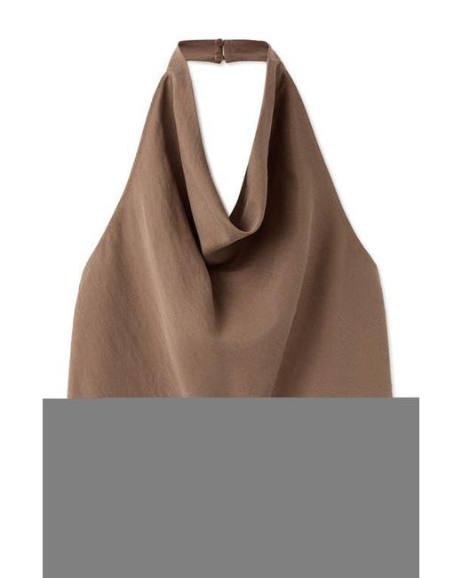 Mango Brown Cowl Halter Neck Top