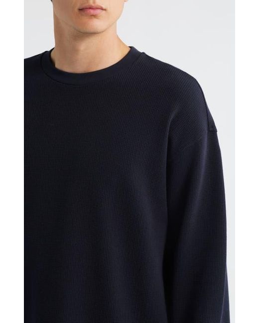 FRAME Blue Long Sleeve Waffle Stitch T-Shirt for men