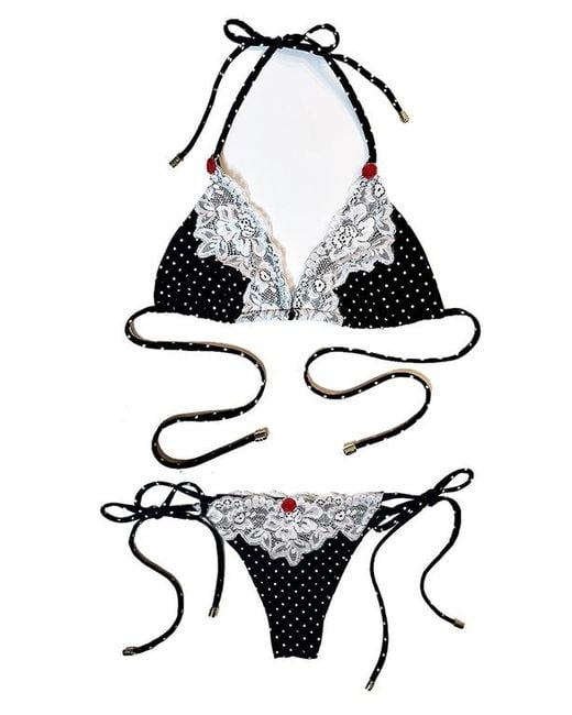 Beach Bunny Swimwear Multicolor Gigi Tie Side Thong Bikini Bottom