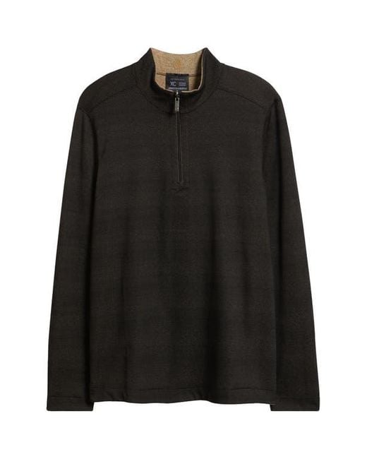 Johnston & Murphy Black Xc4 Reversible Performance Quarter Zip for men