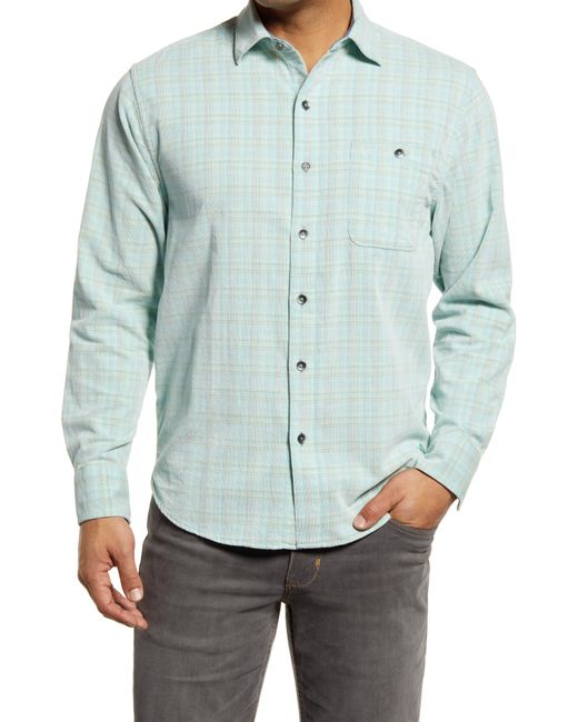 Tommy Bahama Blue Coastline Corduroy Harbor Plaid Cotton Button-up Shirt for men