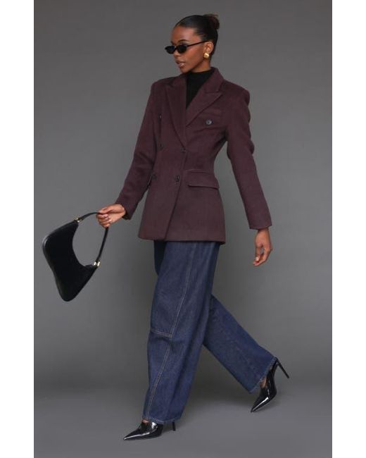 Avec Les Filles Purple Hourglass Blazer Coat