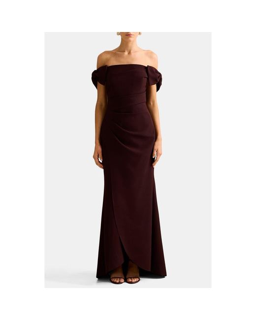 EVER NEW Red Kalee Bow Trim Off The Shoulder Gown