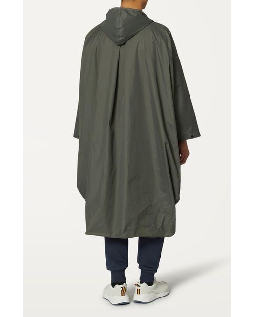 K-Way Green Rennes Waterproof Packable Rain Poncho