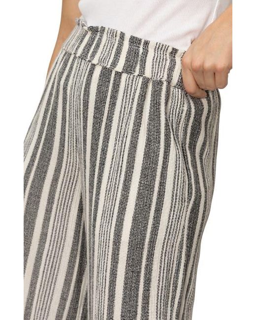 Sanctuary White Palm Stripe Pull-On Cotton Pants