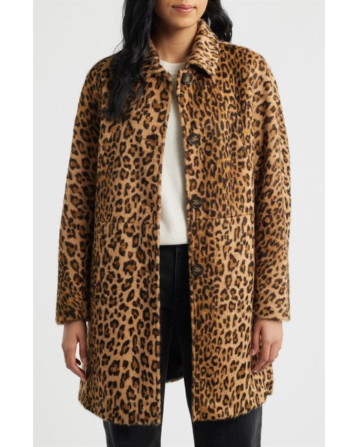 Bernardo Brown Long Print Coat