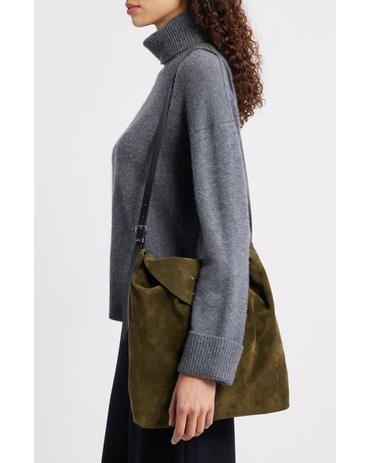 Maison Margiela Small Drawstring Suede Hobo Bag in Green | Lyst