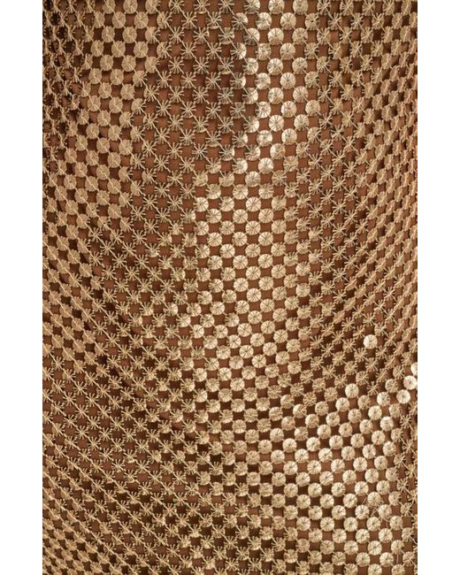 Donna Karan Brown Sleeveless Sequin Gown