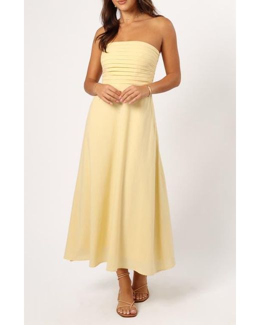 Petal & Pup Kenna Strapless A-Line Dress in Natural | Lyst