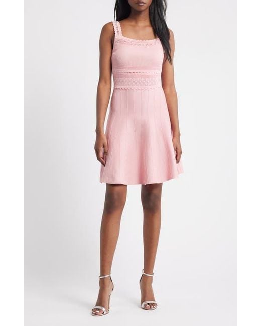 Lipsy Embellished Fit & Flare Dress in Pink | Lyst
