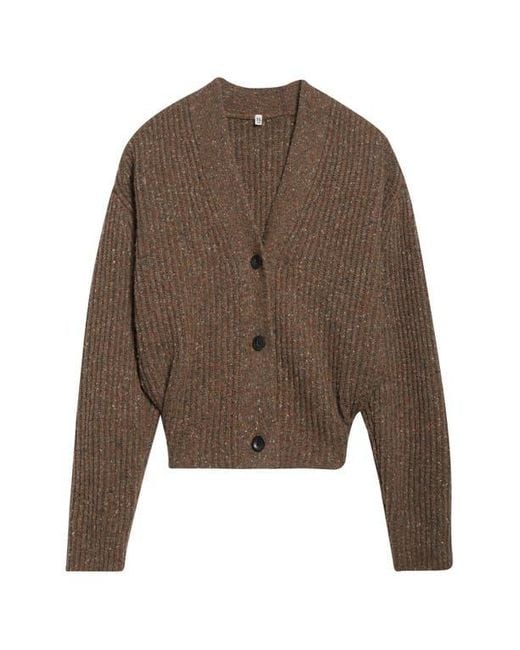 R13 Black Split Hem Wool Blend Cardigan