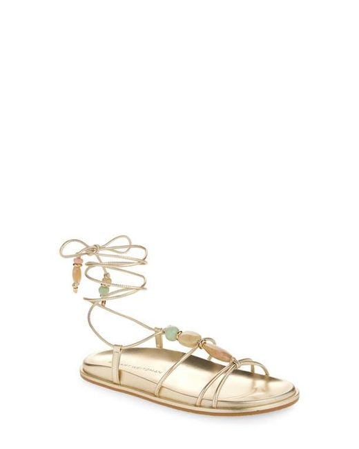 Stuart Weitzman Natural Majorca Ankle Tie Sandal