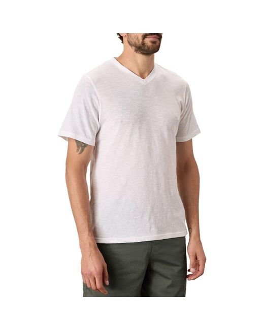 Pact White Organic Cotton Featherweight Slub V-Neck Tee for men