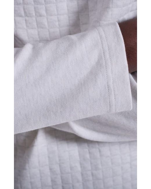 Bugatchi Gray Waffle Quarter Zip Cotton Blend Pullover for men