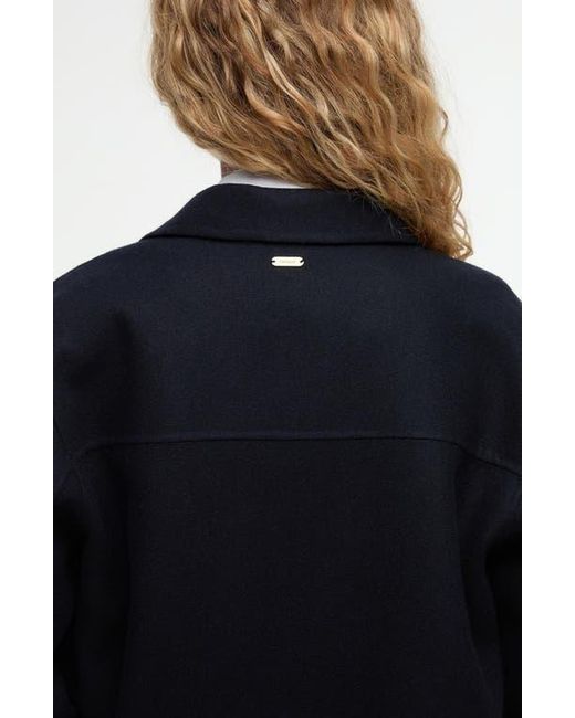 Barbour Black Ashdon Double Face Wool Blend Overshirt