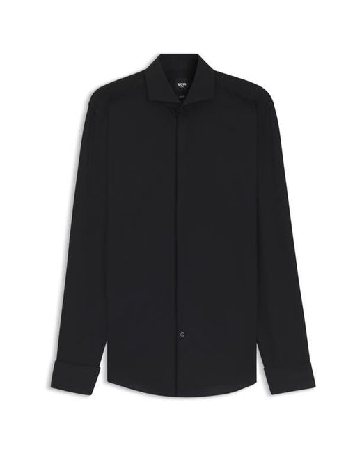 Boss Black Hank Slim Fit Wrinkle Resistant Cotton Tuxedo Shirt for men