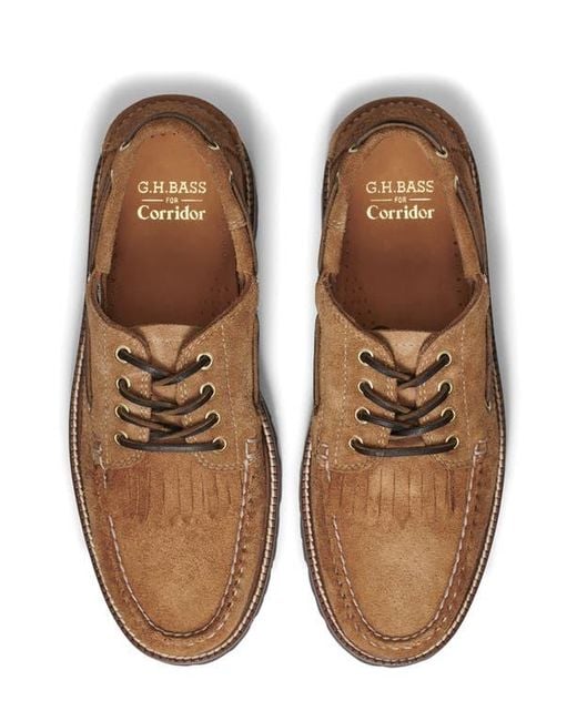 G.H.BASS Brown Ranger Camp Kiltie Moc Toe Lug Loafer for men