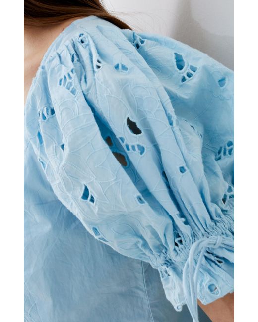 French Connection Blue Rhodes Eyelet Top