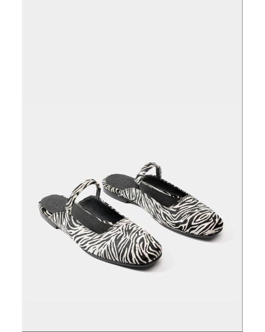 Dante White Leather Ballerinas Mara