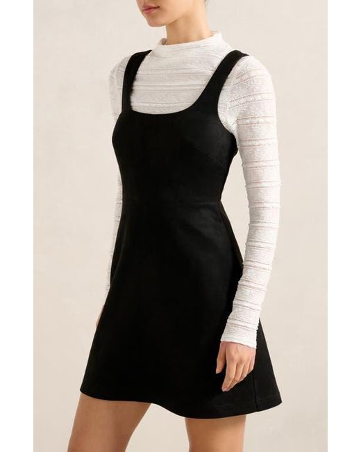 EVER NEW Black Gracie Funnel Neck Top & Faux Suede Minidress Set