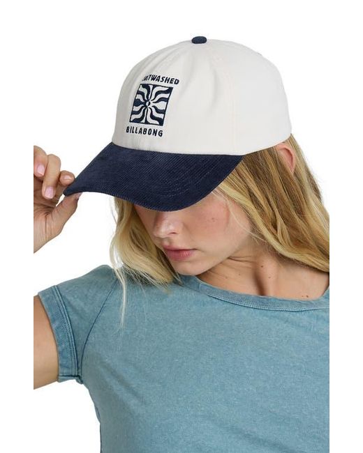 Billabong Blue Embroidered Cotton Twill Baseball Cap