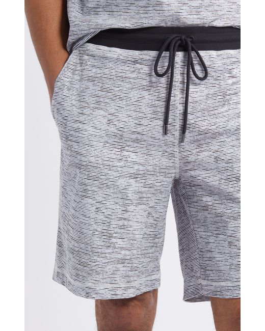 Daniel Buchler Gray Stripe Cotton Pajama Shorts for men
