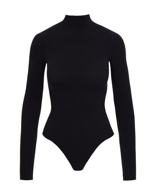 Commando Blue Ballet Mock Neck Bodysuit