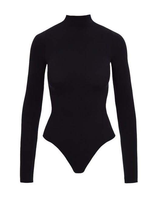 Commando Blue Ballet Mock Neck Bodysuit
